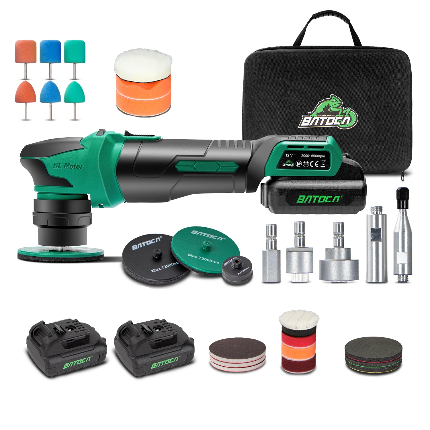 Batoca Nano Polisher headlight polisher S4 cordless polisher for car detailing RO and DA 2 in 1 Machine