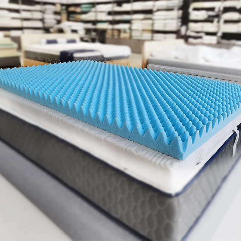 High Density Egg-Shaped Comfort Sponge Foam Bed Topper Luxury cooling gel Memory Foam Mattress Topper Pad In A BoX