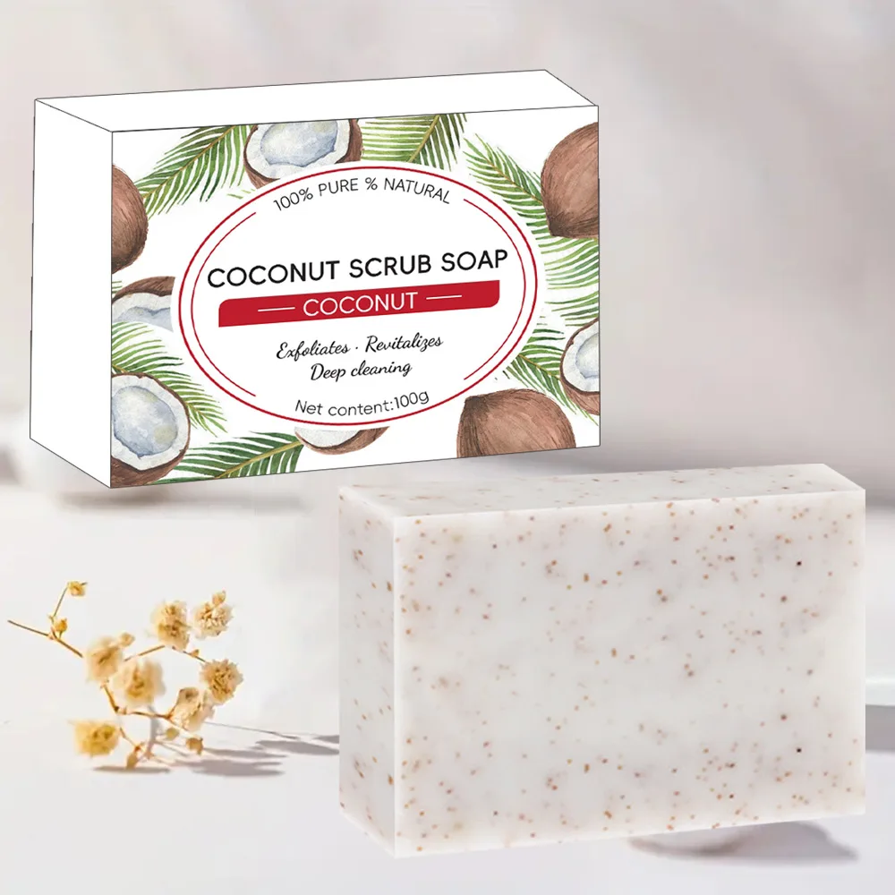 Handmade Olive Oil Scrub Coconut Oil Soap Coffee Goat Milk Avocado Soap Lightening Oatmeal Face Bath Scrub Walnuts Soap Bar
