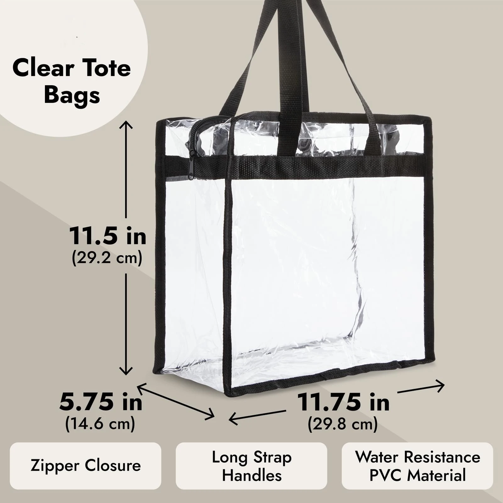 Custom Cosmetic Portable Handbag Concerts Sporting Events Work School Gym Logo Waterproof Pvc Tote Bag Shopping Bag With Zip