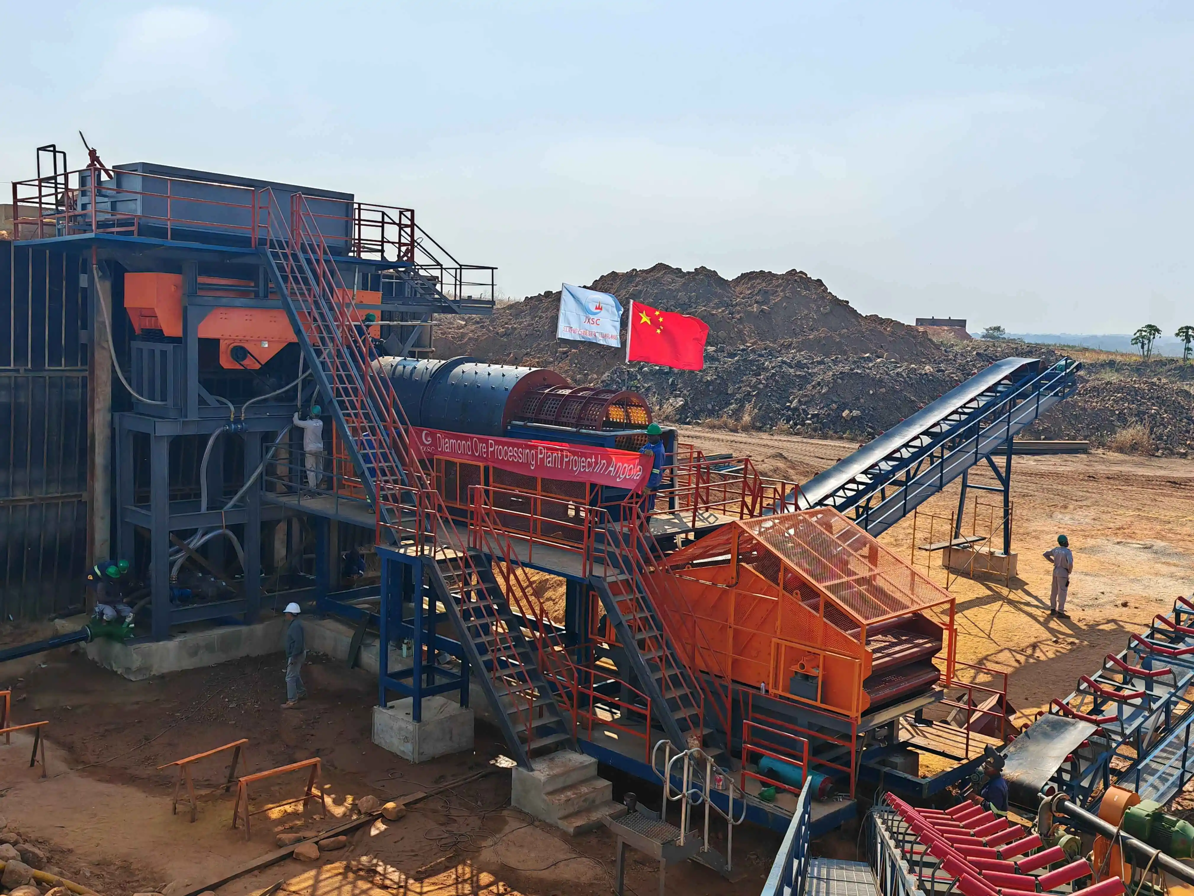 High Recovery 100tph Installed Angola Completely Set Alluvial Diamond Processing Plant Price