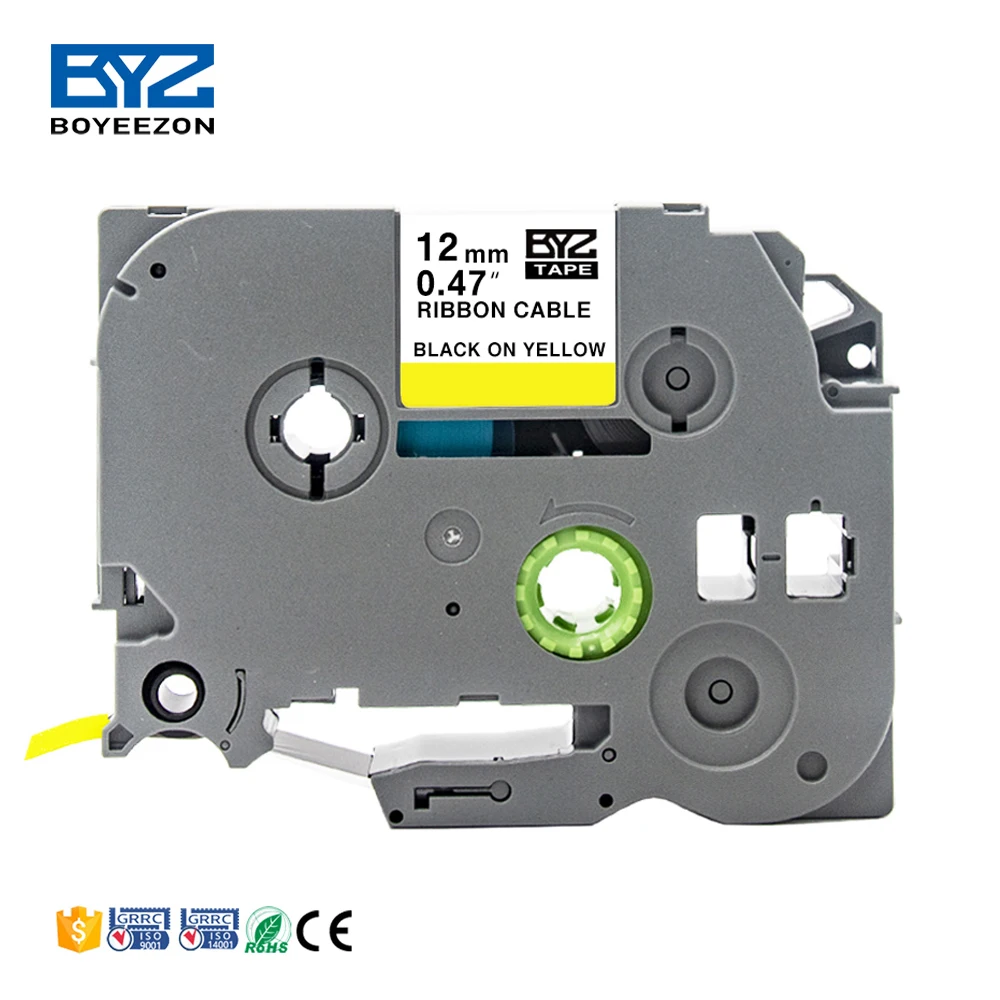 Черный на желтом цвете 12 мм гибкие светодиодные ленты TZe-FX631 для Brother Tze P-touch CUBE D400 PT-D210 PT-H110 машины для ярлыков