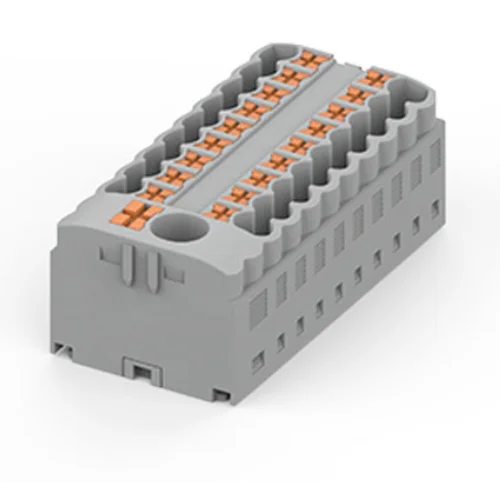 Connection-ready distribution blocks with push-in connection,