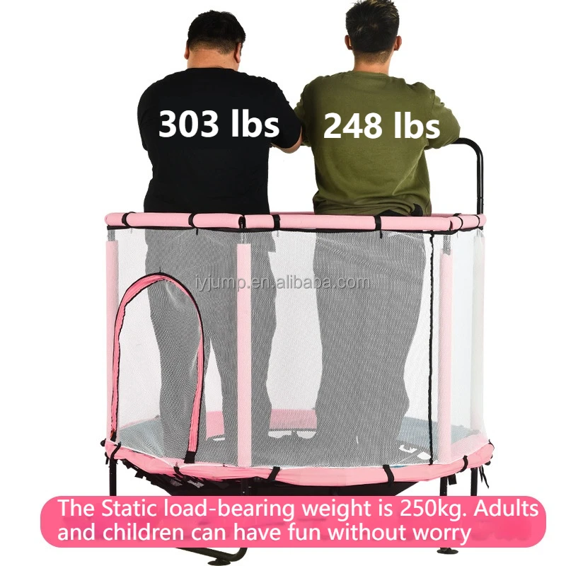 Factory Customized Kids Jumping Trampoline Outdoor Soft Child Trampoline With Safety Enclosure Net And Handle