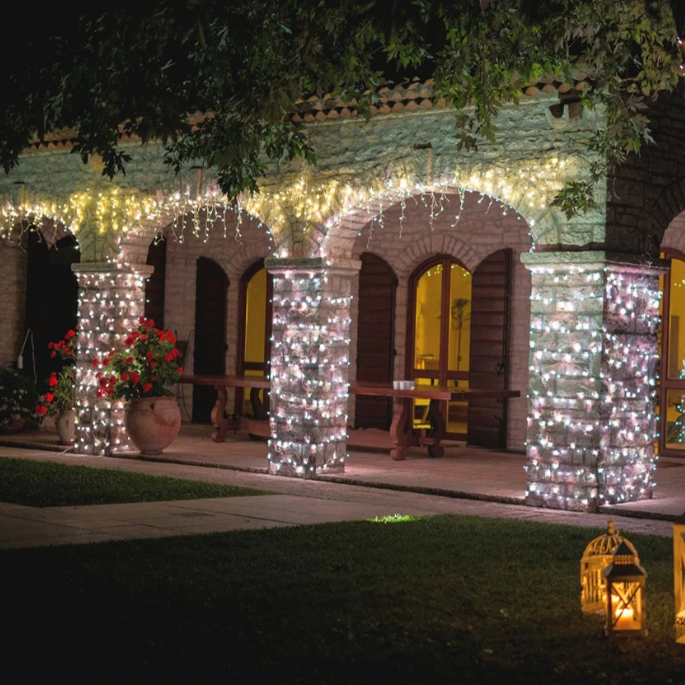 outdoor christmas string rgb color changing led icicle light