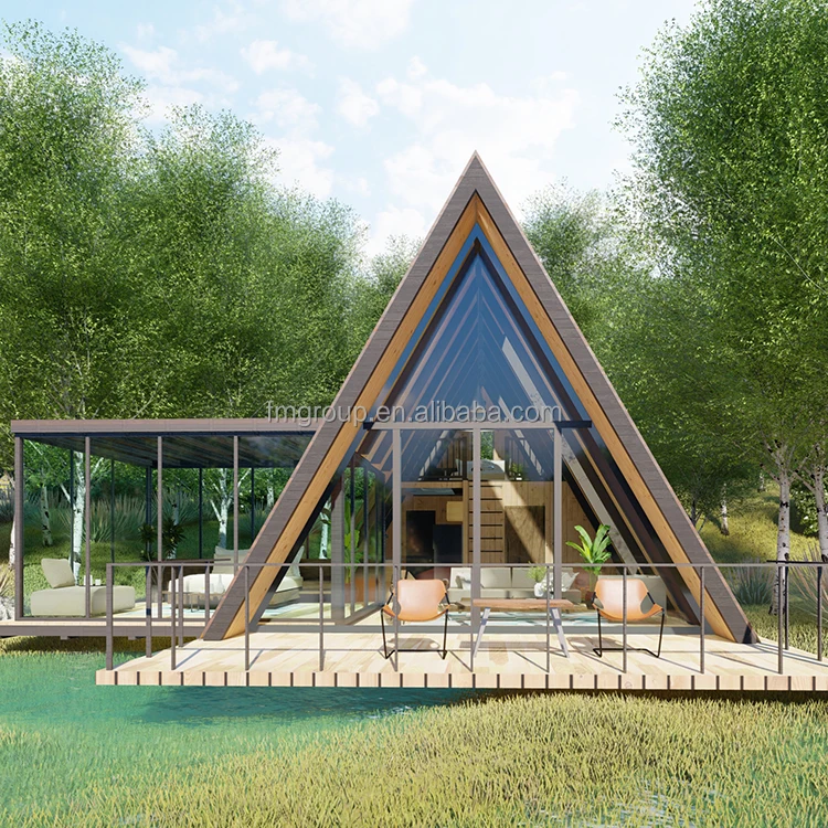 modern triangle house tiny home Factory price modern container home luxury log prefab home outdoor ready made