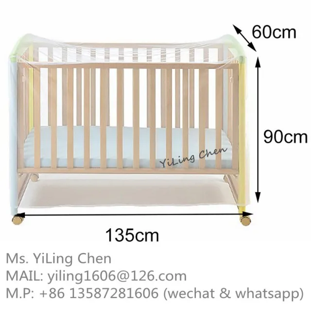  Wholesale High Quality Easy Care Mosquito Netting Cover for Baby bed / Quadrate Rectangular baby mosquito