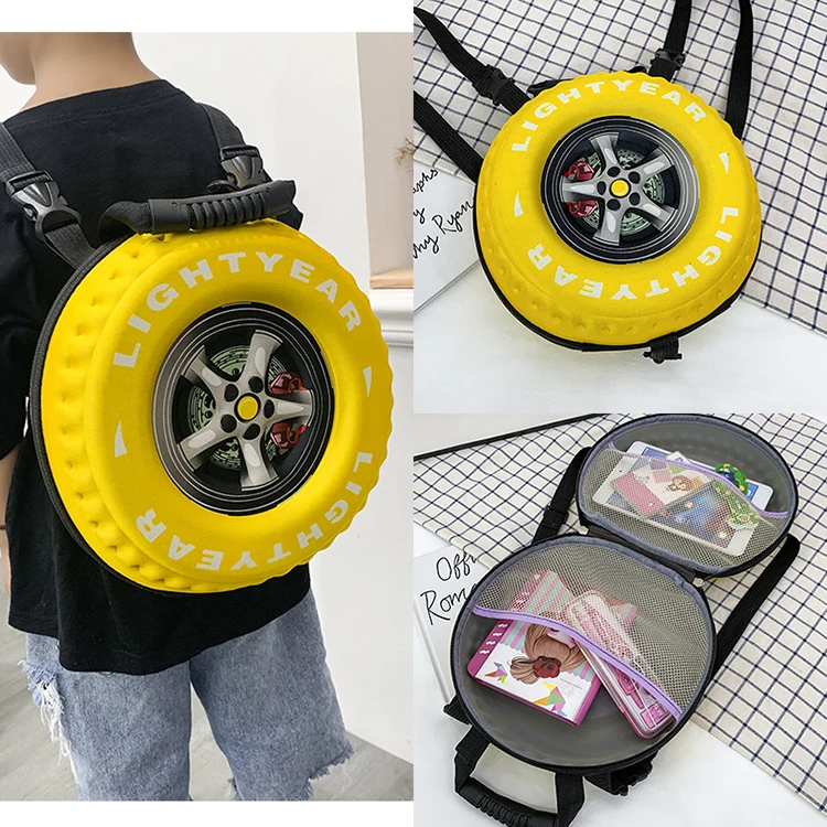 New Arrival New Mochilas Escolares Para Ninos Preescolar Kids Hard Shell Back Pack Bag 3d Tire School Backpack For Children
