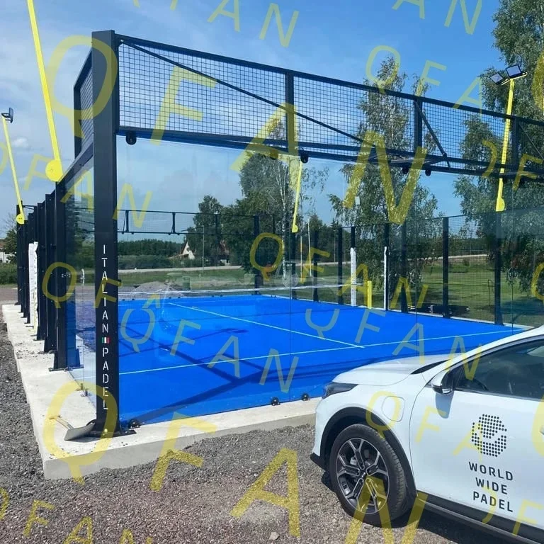 QFAN Custom Multi-Color Available Padel Tennis Court Panoramic With Twice Powder Coating Mixing Zinc