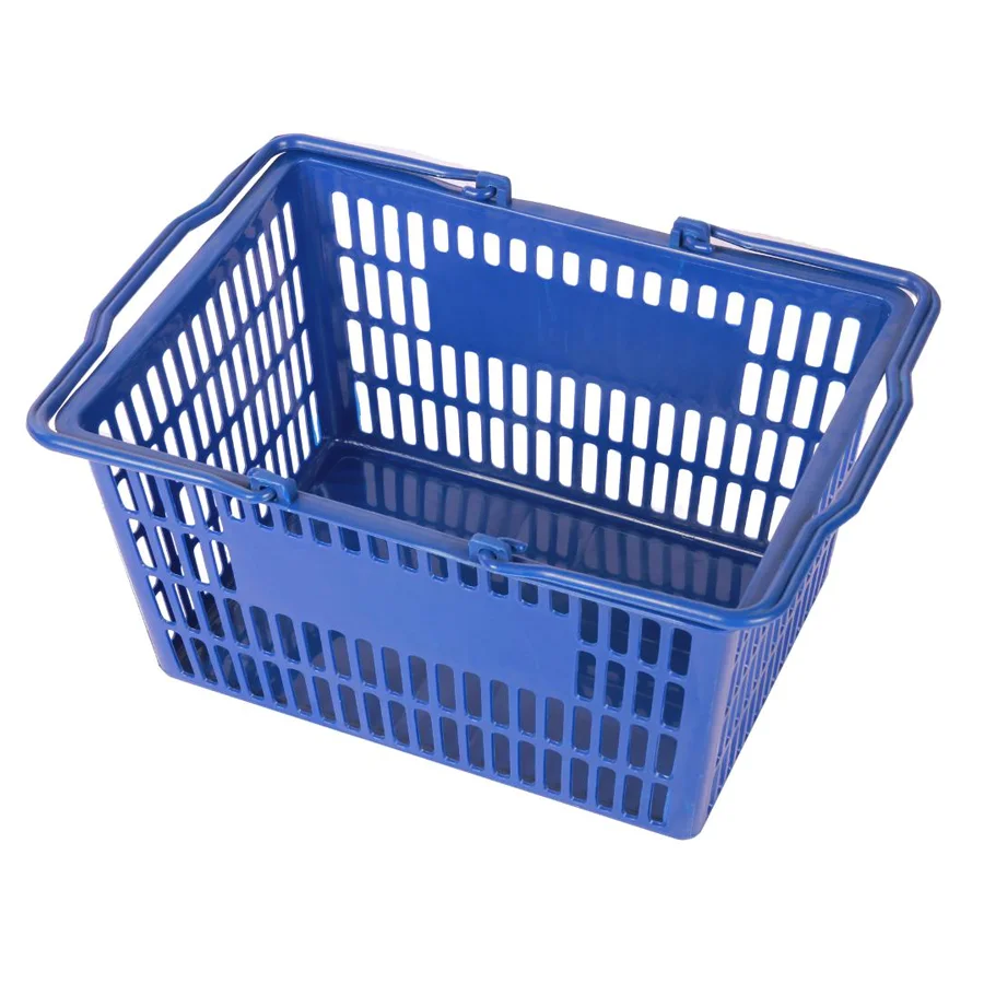 Wholesale Flexible Handle Orange Pink Small Cute Plastic Supermarket Shopping Basket for Shops