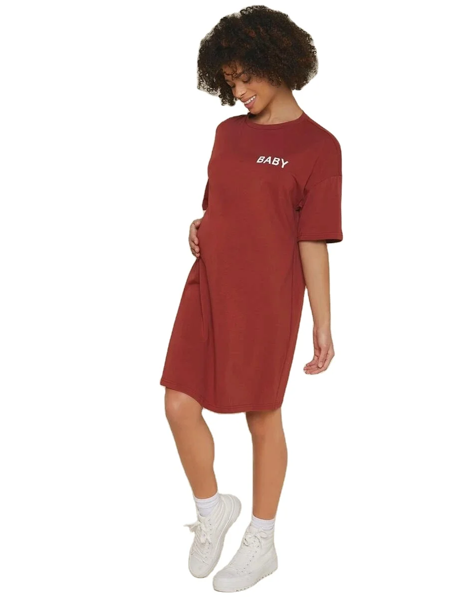 Fashion design BASICS Maternity Letter Graphic Tee Dress maternity clothes clothing