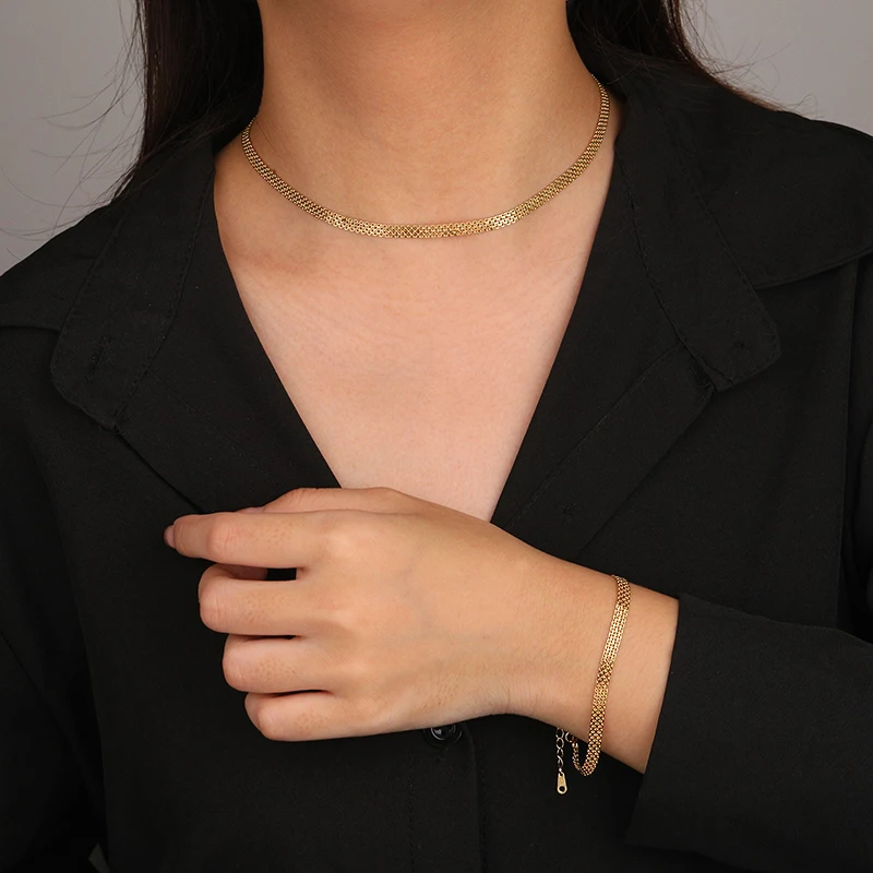 High Quality Flat Chain Chunky Bracelet Fashion Jewelry Girls Gift 18K Gold Plated Real 925 Silver Bracelets for Women