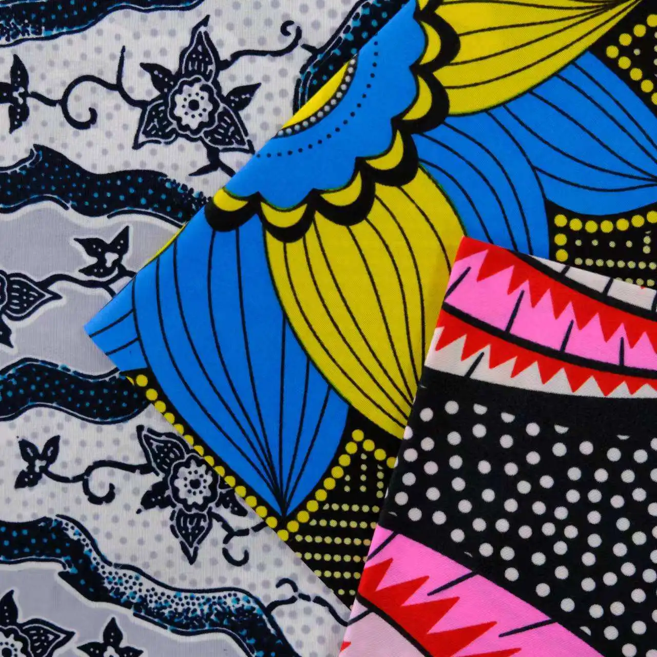 Factory Supply African Wax Prints 100% Cotton Fabric 6 Yards Woven Plain Custom Printed Double Wax Fabric