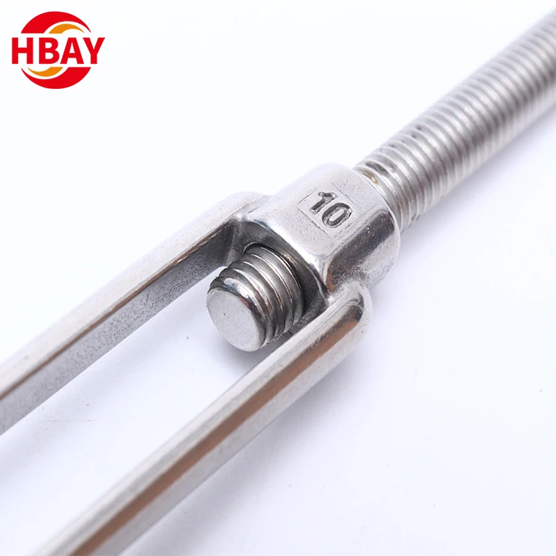 MM6 Stainless Steel 304 Hook & Hook Turnbuckles Adjustable Wire Rope Tensioner For Sun Shade Tent Installation