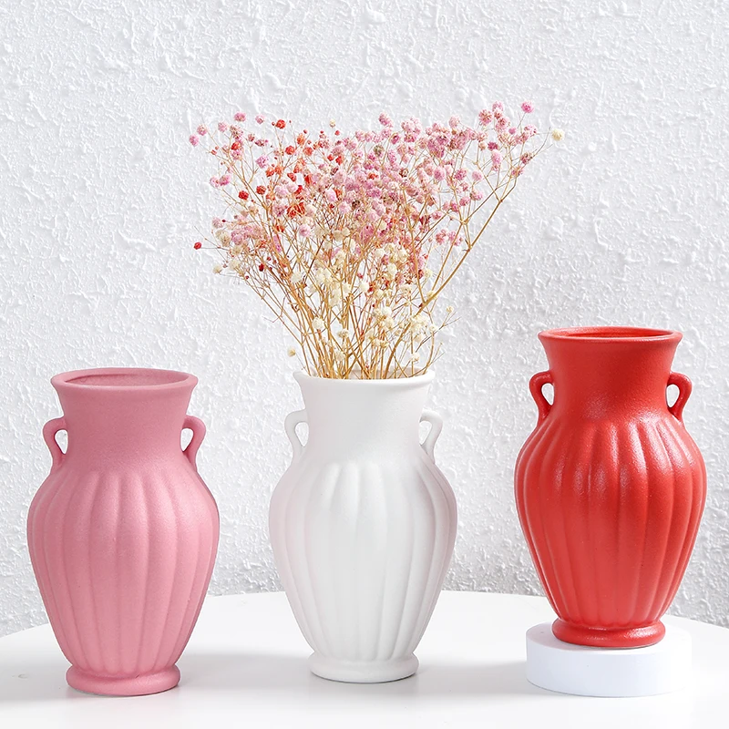 Minimalist House Decoration Vase Interior Accessories Tabletop Decorative Flower Vase White Ceramic Vase For Home Decor