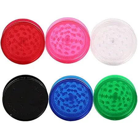 Clear small plastic tobacco grinder handheld white plastic machine crusher herb storage machine