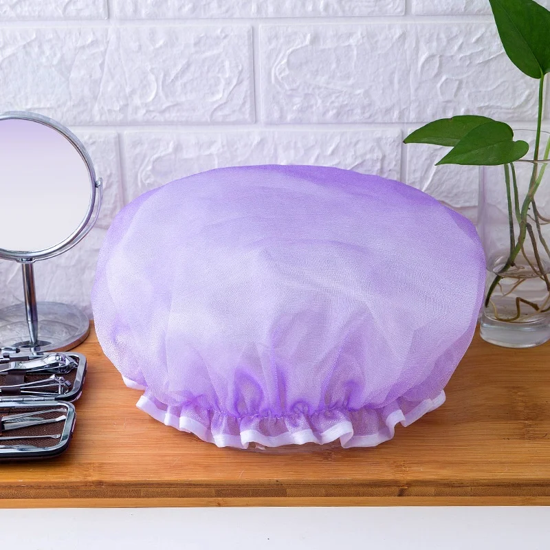 Bathing Cap Double Layer Waterproof Polyester Cotton Hair Cover Multicolor Shower Hats Bathroom Products