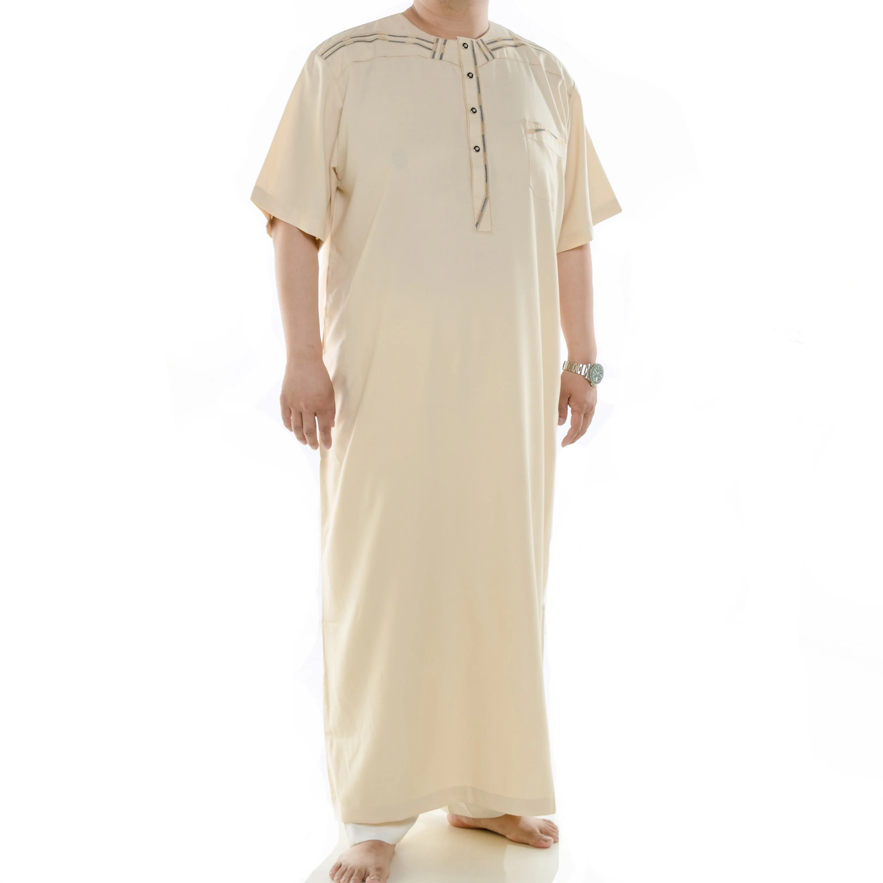 Wholesale Hot Sale Islamic Men White Clothing Thobe Arab Design Thobe Muslims Abaya islam musulman arab robe