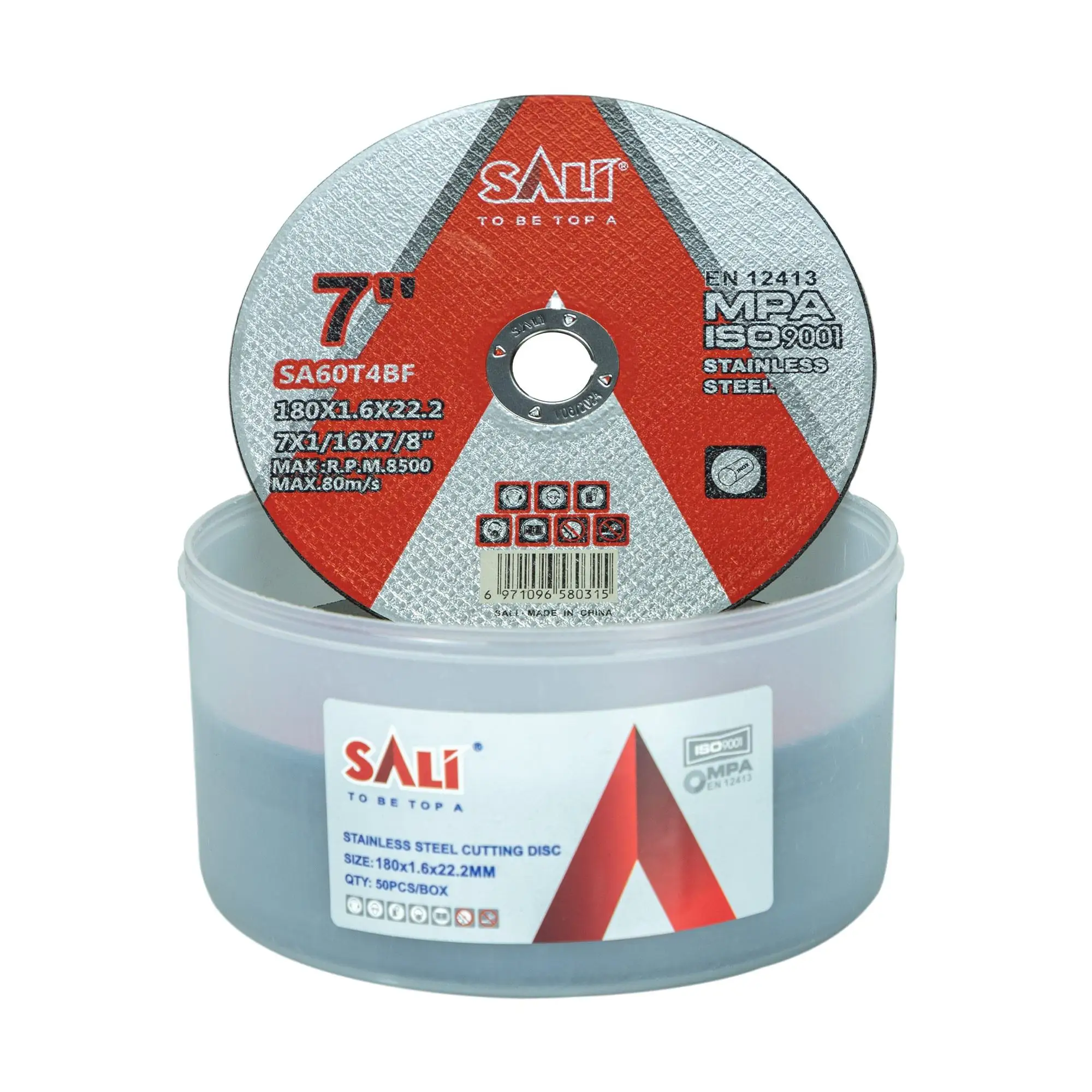 SALI 180 mm cut off wheel high quality abrasive tool 7 inch inox cutting disc for stainless steel
