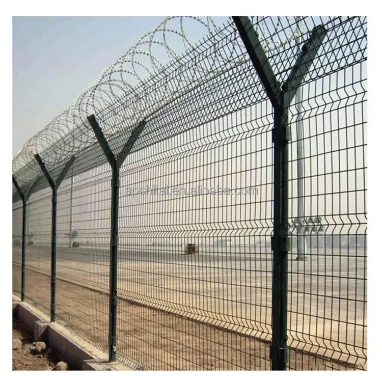factory eco friendly hot-dipped galvanized 3d welded wire mesh fence panel green grey  powder coated garden building yard