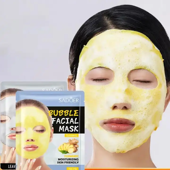 Hot Sale Private Label face care Hydrating moisturizing Deep cleansing Turmeric charcoal bubble facial mask