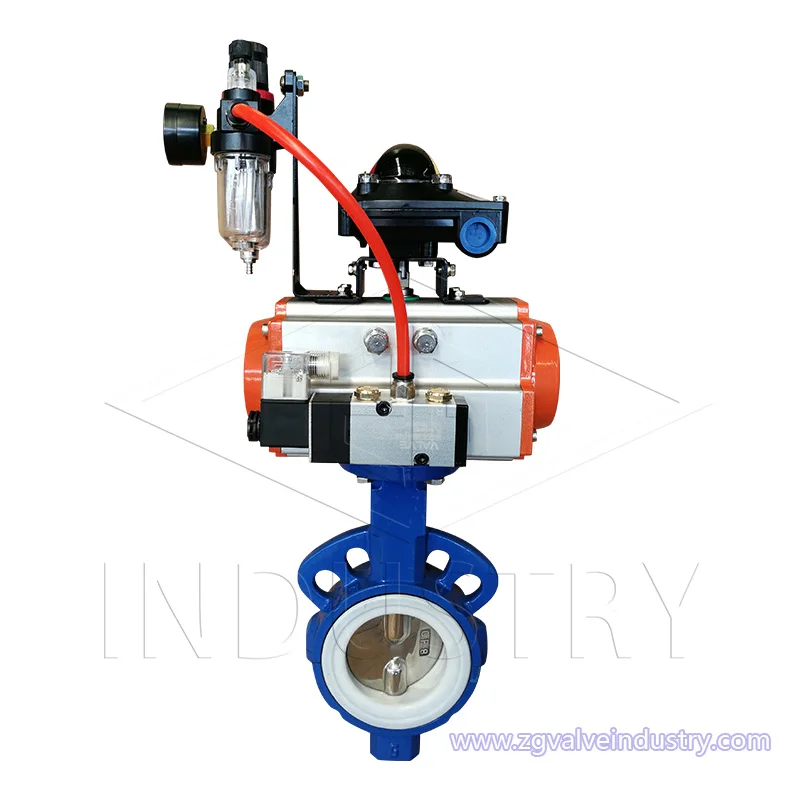 Factory Custom 5K/10K/150LB/PN10/PN16 DN25-DN600 at Type Pneumatic Actuator Butterfly Valve