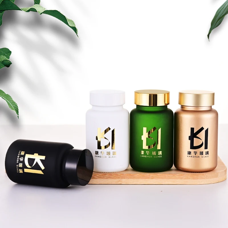 Wholesale Pill Bottles Glass 100ml Glass Bottle Supplement Bottle For 60 Capsules