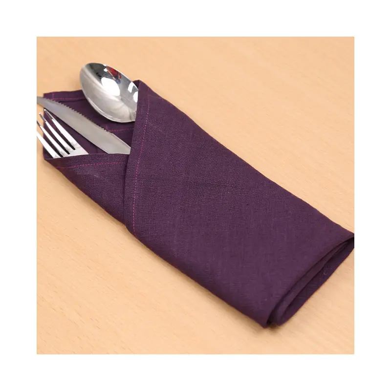  High Quality Stone Washed 100% Natural Color Flax linen Table Cheap pure white napkin