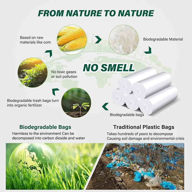 Wholesale Biodegradable Bag Recycling Plastic Tall Kitchen Yard Lawn Office Garbage Bag