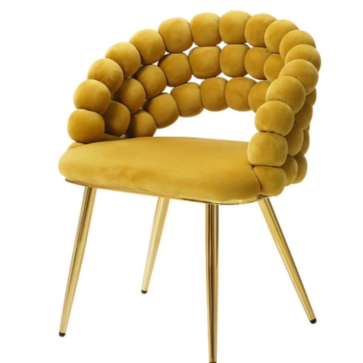 Creative style Round ball skewers backrest soft cushion Golden metal feet Dressing chair