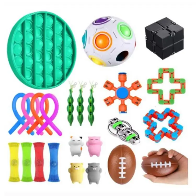 
Stress Relief Toys Portable Environmental Decompression Toy Vent Decompression Toy Set 24 Piece Fidget Cube Woven Net SQUISHY 