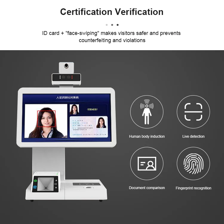 New Arrival 13.3 inch Dual screen touch Android POS System Temperature Screening Device access control visitor management device