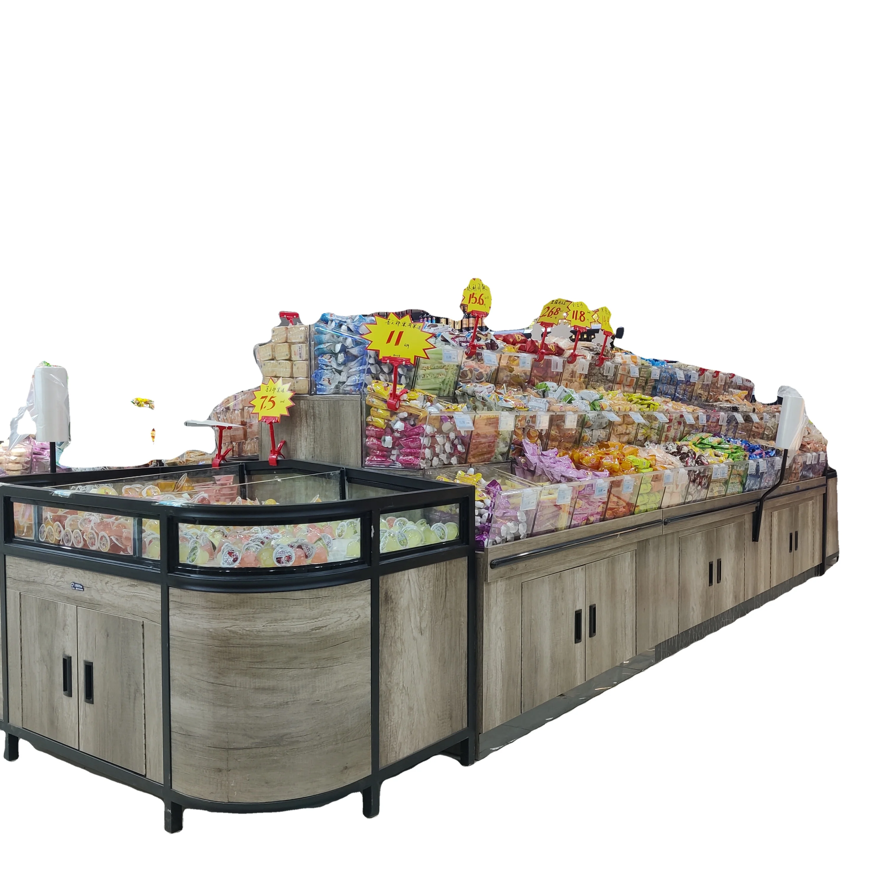 promotion platform supermarket shop store rack fruits and vegetables shelf for display goods