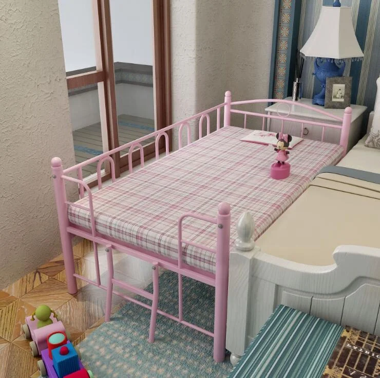 Wholesale kindergarten bedroom furniture kids bed frame metal single simple disassembly