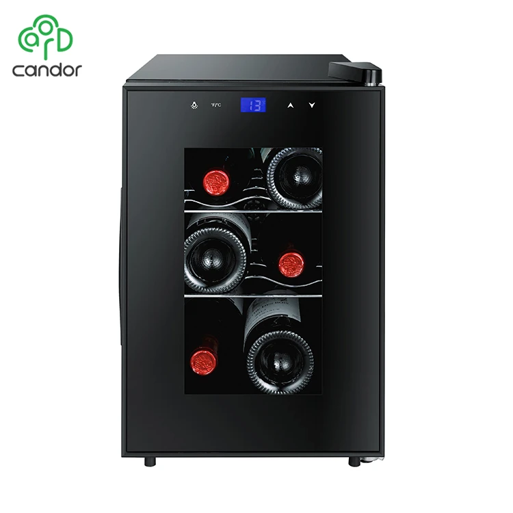 Оптовая цена 6 бутылок с термоэлектрическим охлаждением candor электронный умный охладитель вина с сертификатом CE