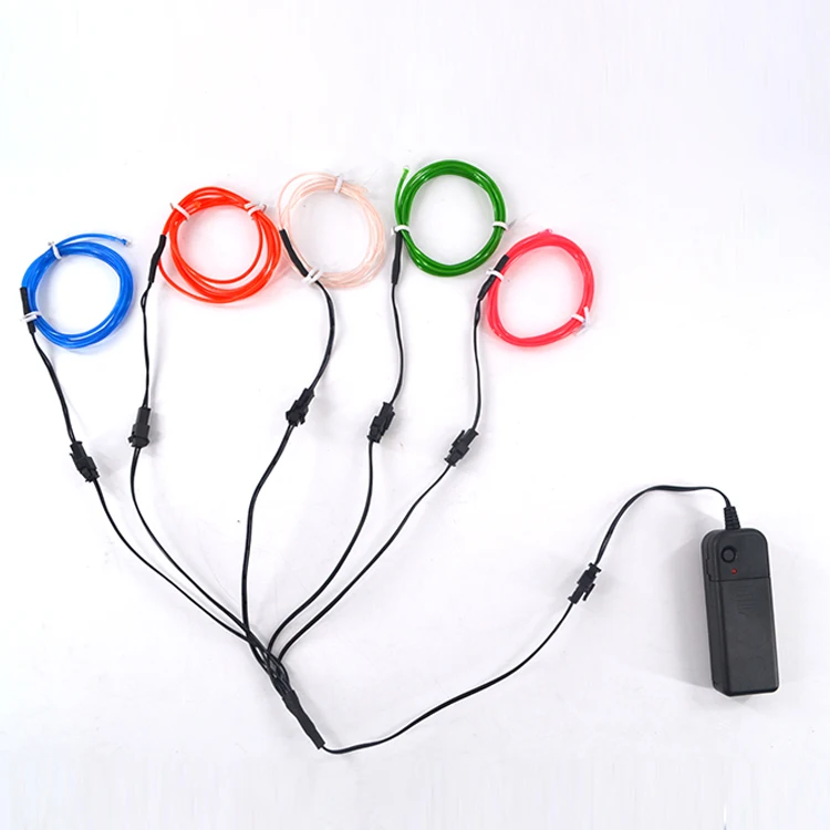 
Car Party Halloween EL Wire Neon Glowing Strobing Electroluminescent Light DIY Decoration Portable Neon EL Wire Light 