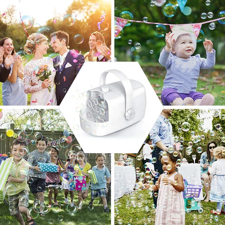 Portable Bubble Machine 4800+ Bubbles Per Minute for Kids Toddlers Parties Birthday Bubble Maker by Plug in and Battery