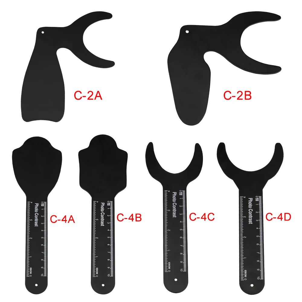 Стоматологическая Ортодонтическая доска на черном фоне, 6 шт., контрастная доска для фото изображения, пластина для ротовой щеки со шкалой, маркировочные Автоклавируемые инструменты