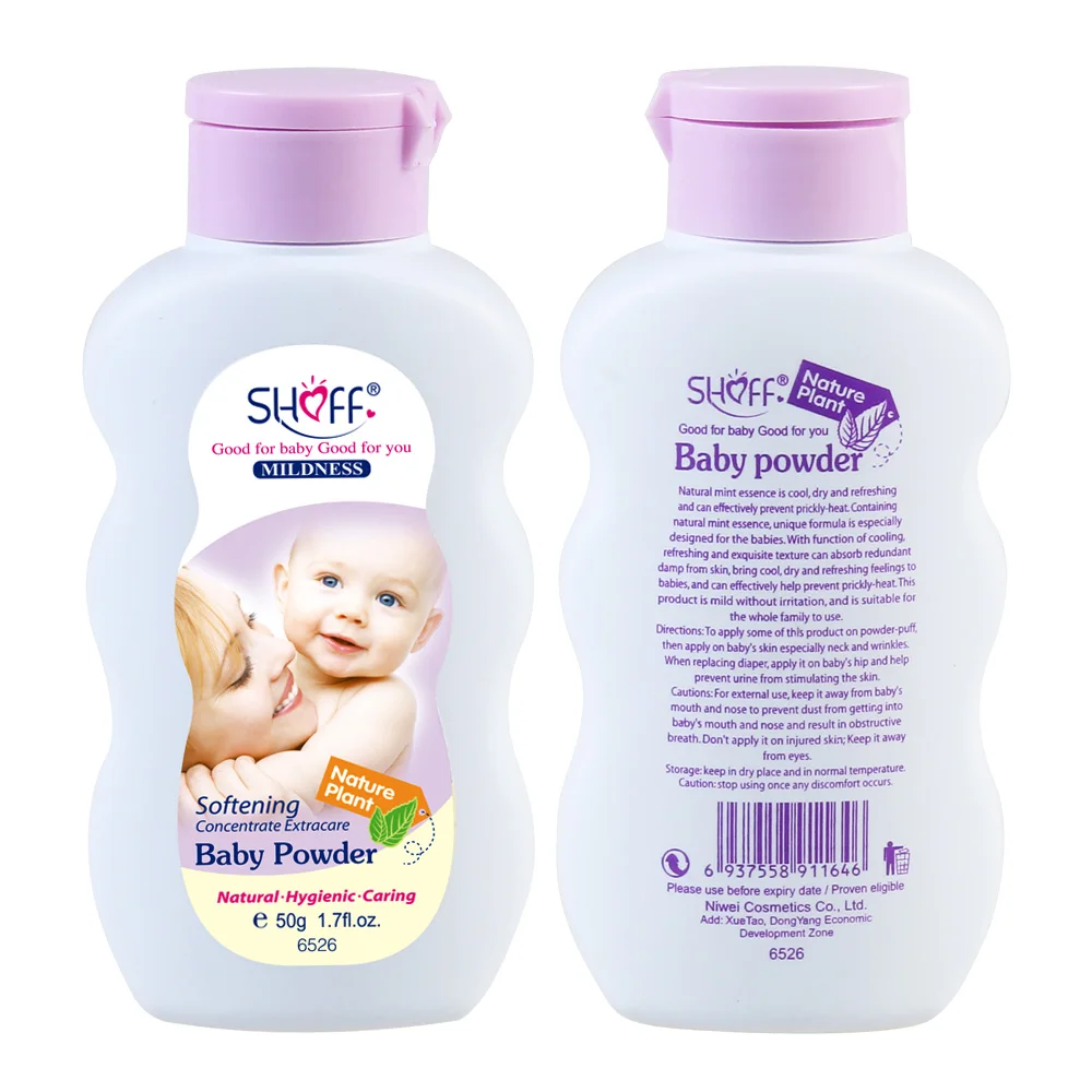 SHOFF 50g Small Container Convenient Mother Care Baby Comfort Cosmetic Grade Safe Baby Powder Talcum Powder