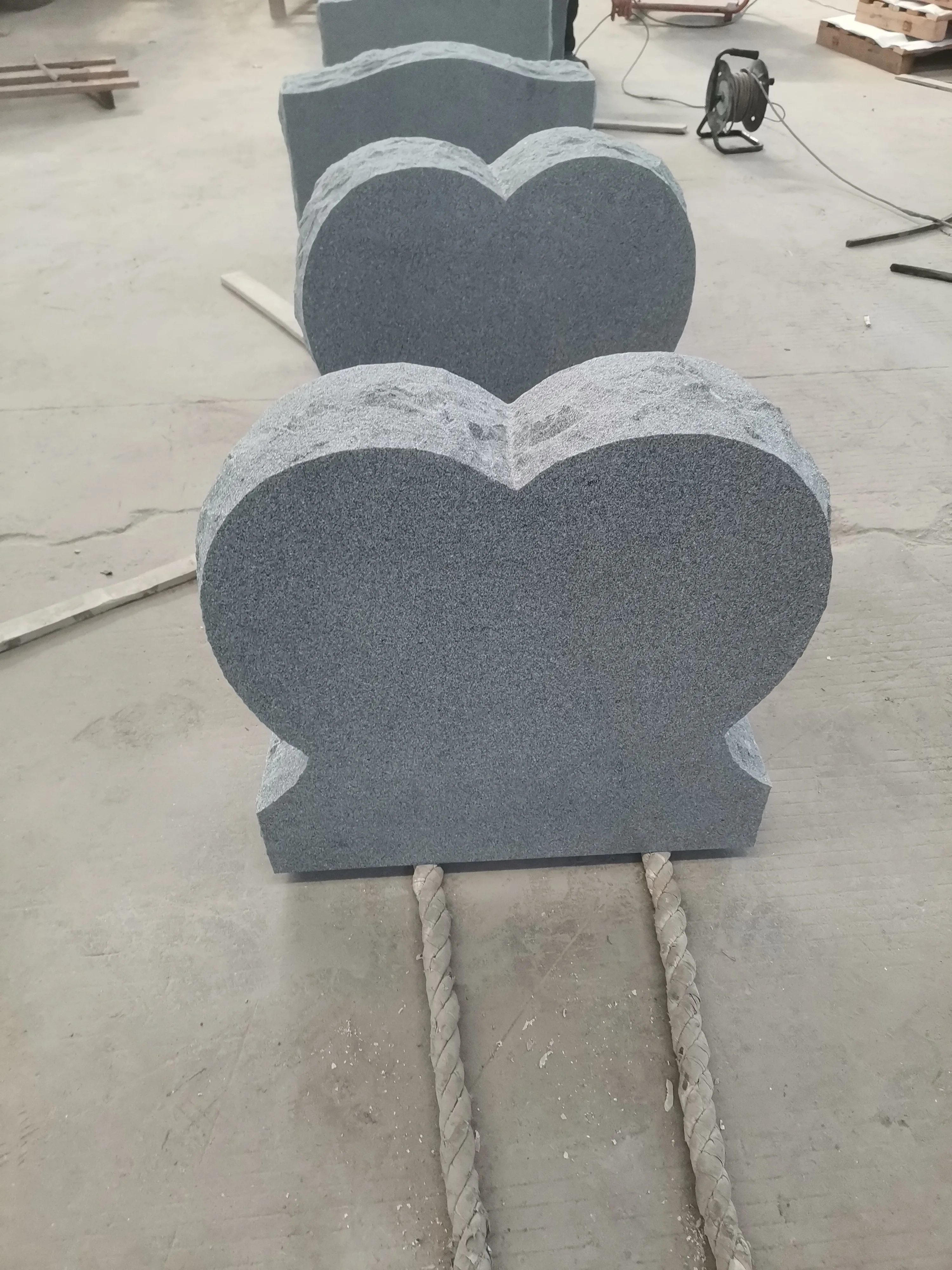 Bespke Sandblasting Engraving Grey Granite Upright Headstone Gravestone Monument