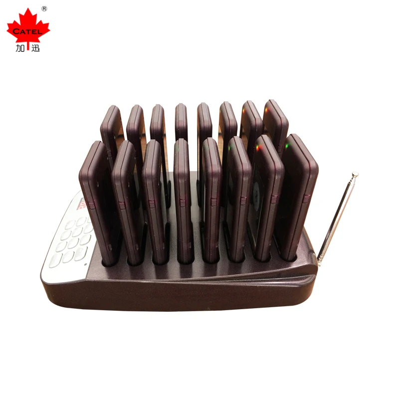 Catel wireless meal picking device CTP301 waiter Coaster Queue calling system 1 keyboard and 16 Pagers