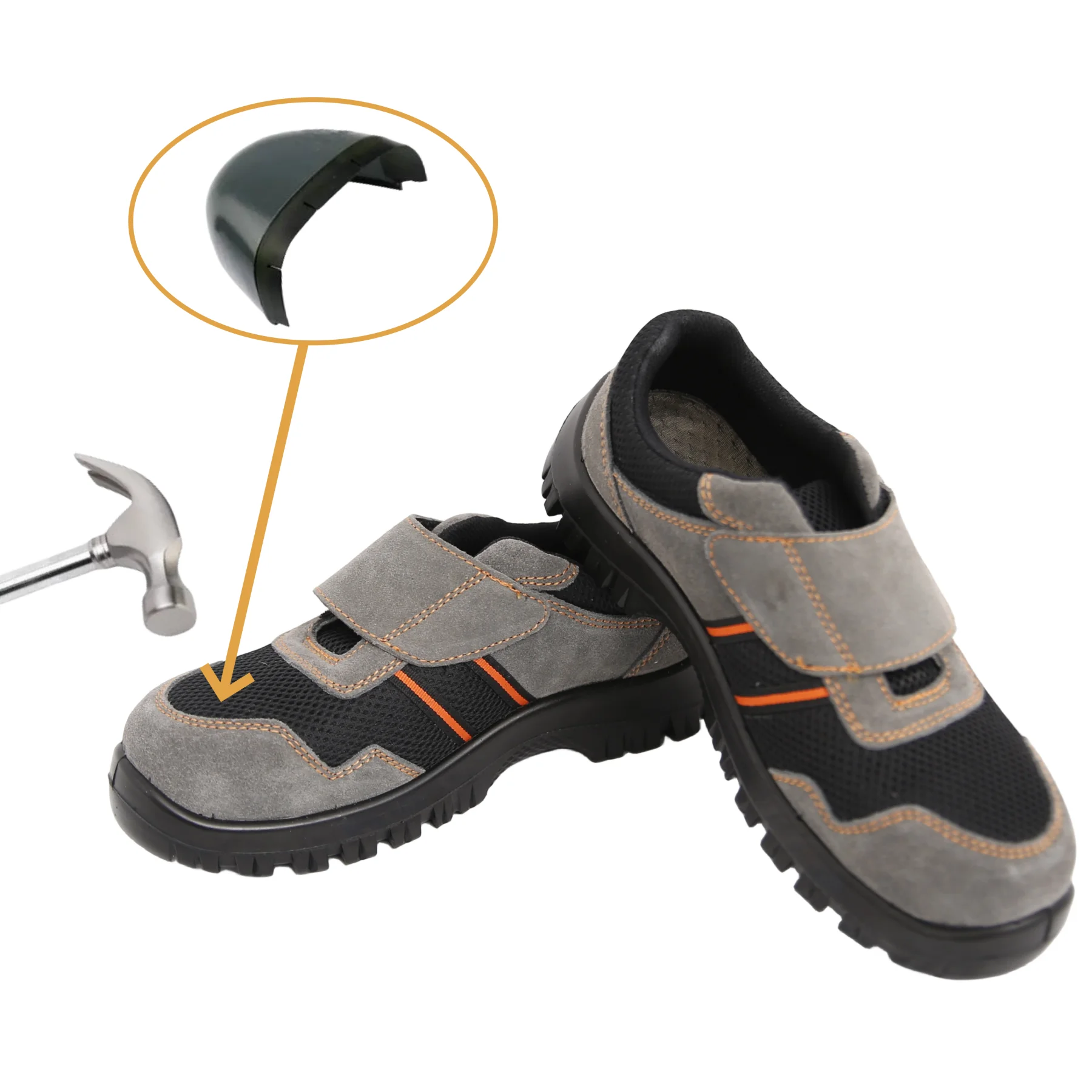 anti-smashing anti-piercing steel head wear-resistant non-slip suede Labour Worker Safety Shoes With Iron Toe And Iron Plate