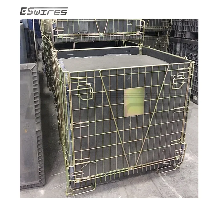 Складная оцинкованная сетчатая металлическая поддонная клетка для хранения