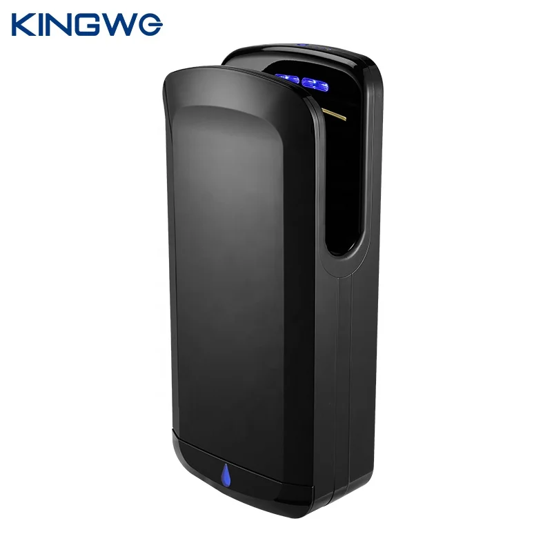 Низкомощная электрическая ABS матовая черная струйная светодиодная автоматическая сушилка для рук с ультрафиолетовым светом и фильтром HEPA