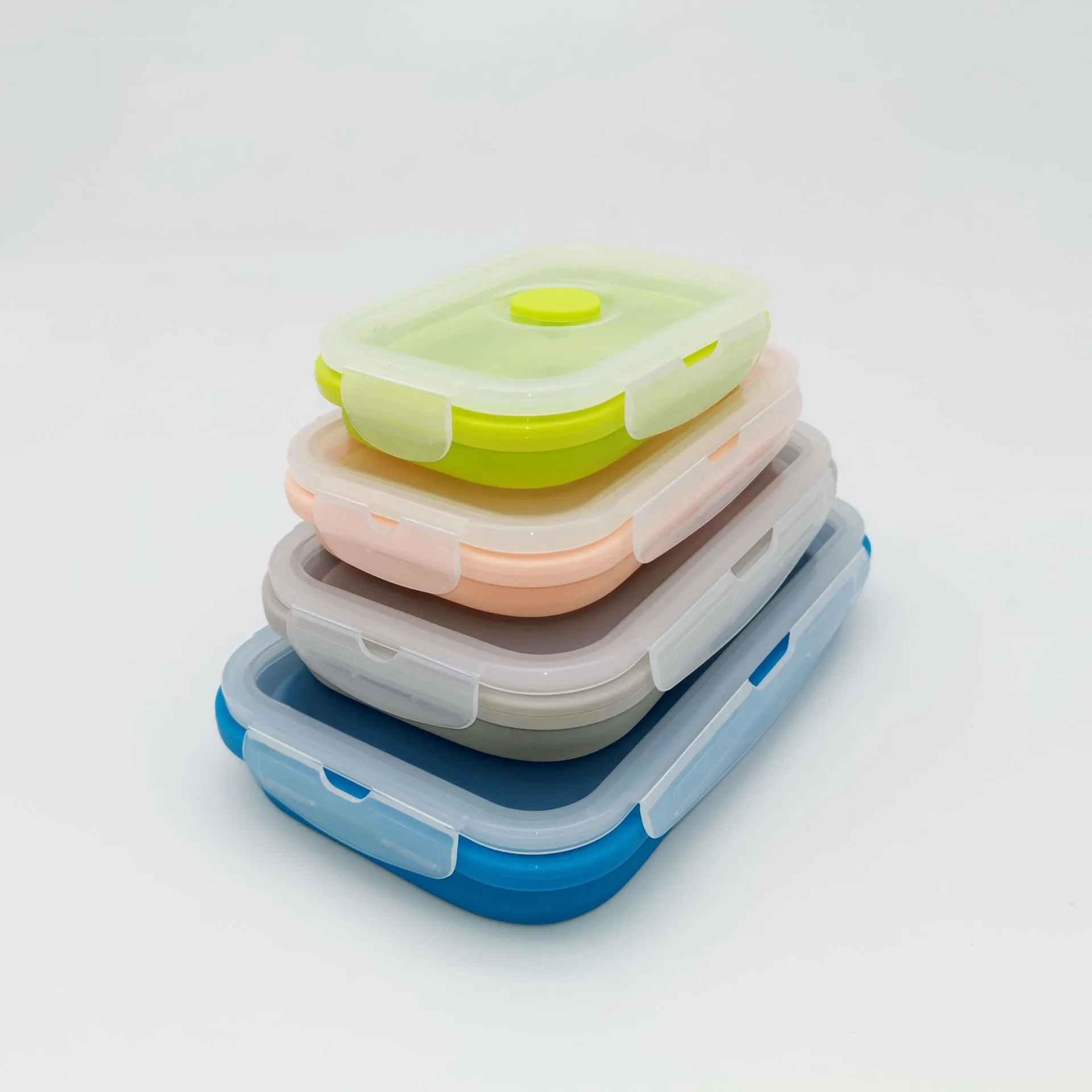 Складной Герметичный вакуумный силиконовый Ланч-бокс морозильная камера контейнеры для хранения пищевых продуктов фруктов