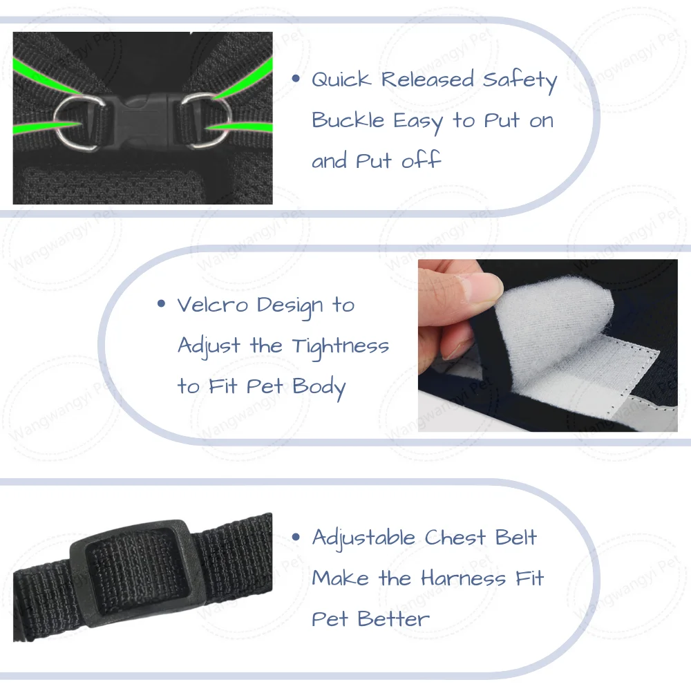 Reflective No Pull Dog Harness Leash Set Soft Mesh Pet Harness for Cat Puppy Walking