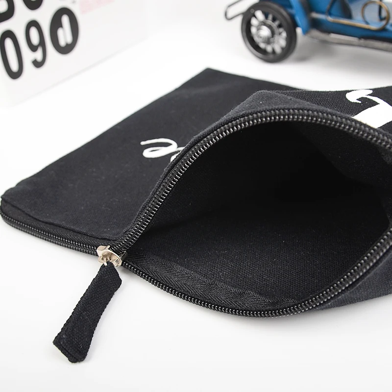 Original supplier factory direct sale canvas bag with zipper wholesale cotton pouch bag cotton canvas cosmetic pouch