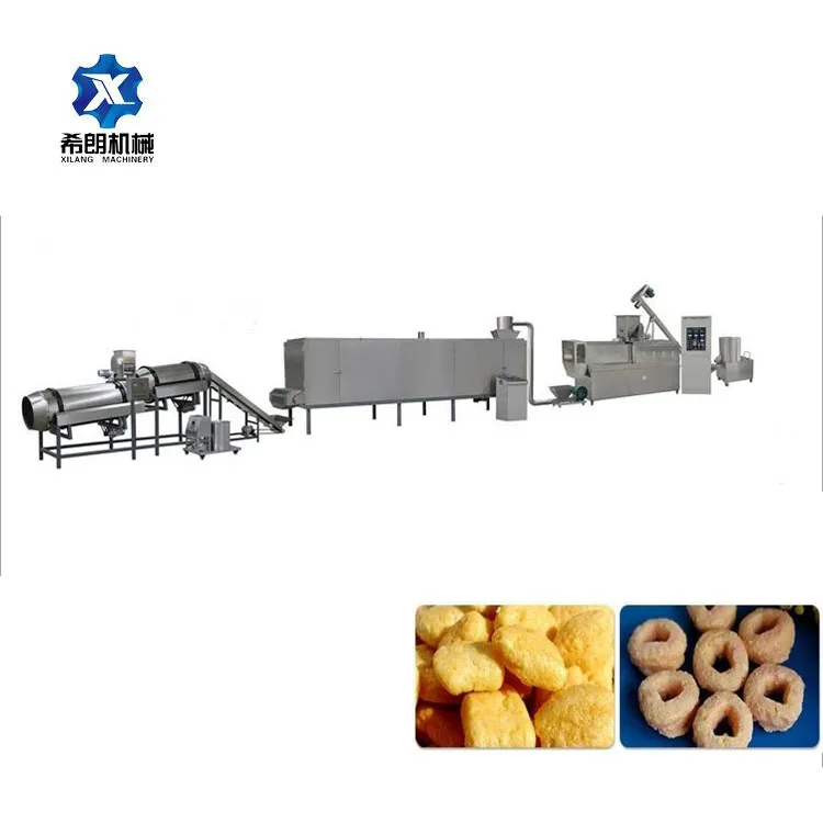 Automatic 300 kg/h Puffed Breakfast Cereal Snack Making Machine Puff Corn Flakes Rice Ball Production Line