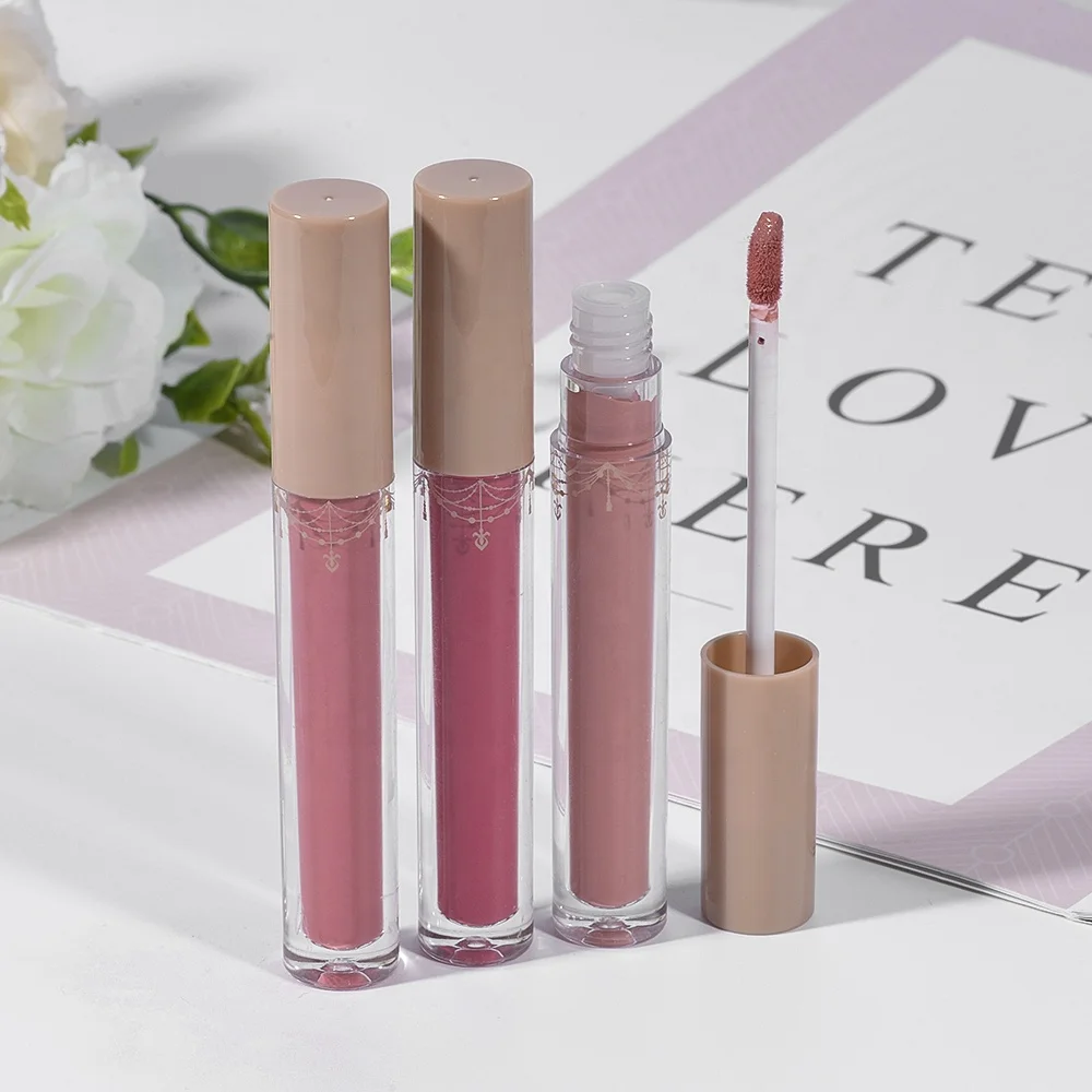 Custom Your Own Logo Non-stick Lip Glaze Waterproof liquid lipstick 3 colors matte Lip gloss 6ml