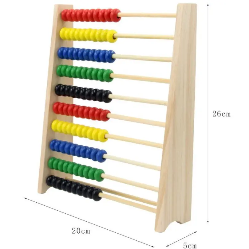 wood counting kid Wooden Abacus Educational Counting Toy 100 Beads Math Tool Toddler Gifts for Boys and Girls